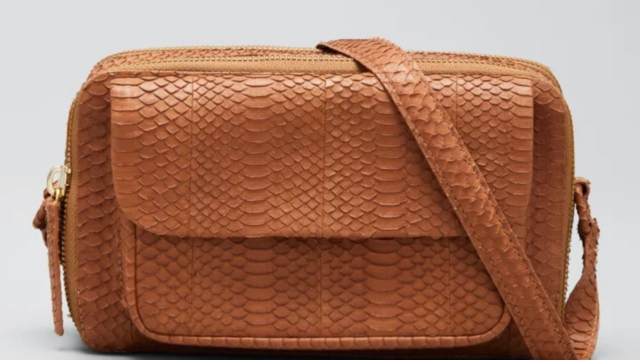 Bolso bandolera con cámara de piel de serpiente Karla
Precio: US$1.950
