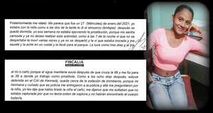 Esta es la declaración que la mamá de Sara Sofía le entregó a un investigador del CTI el pasado 25 de febrero.