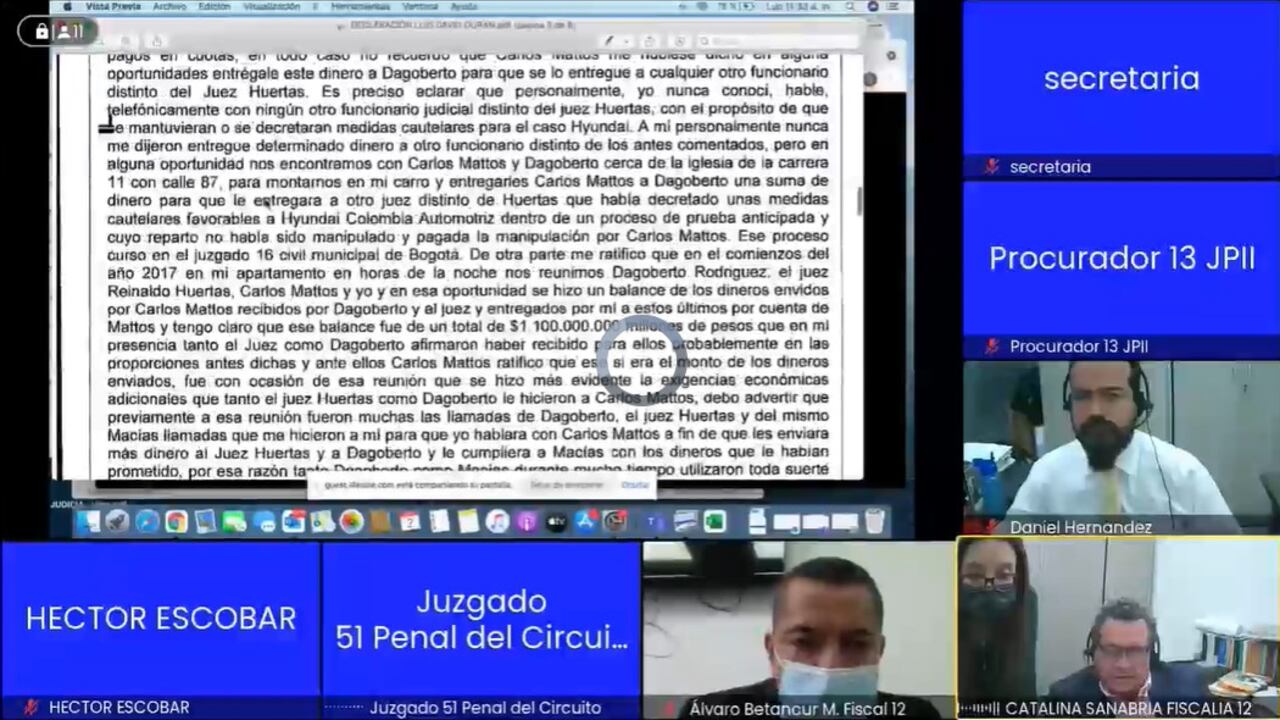 El abogado Luis David Durán, quien aseguró que le ofrecieron dos millones de dólares para salvar a Carlos Mattos.