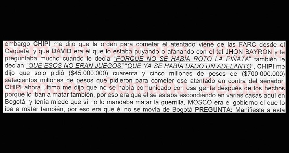 Declaración del testigo. 