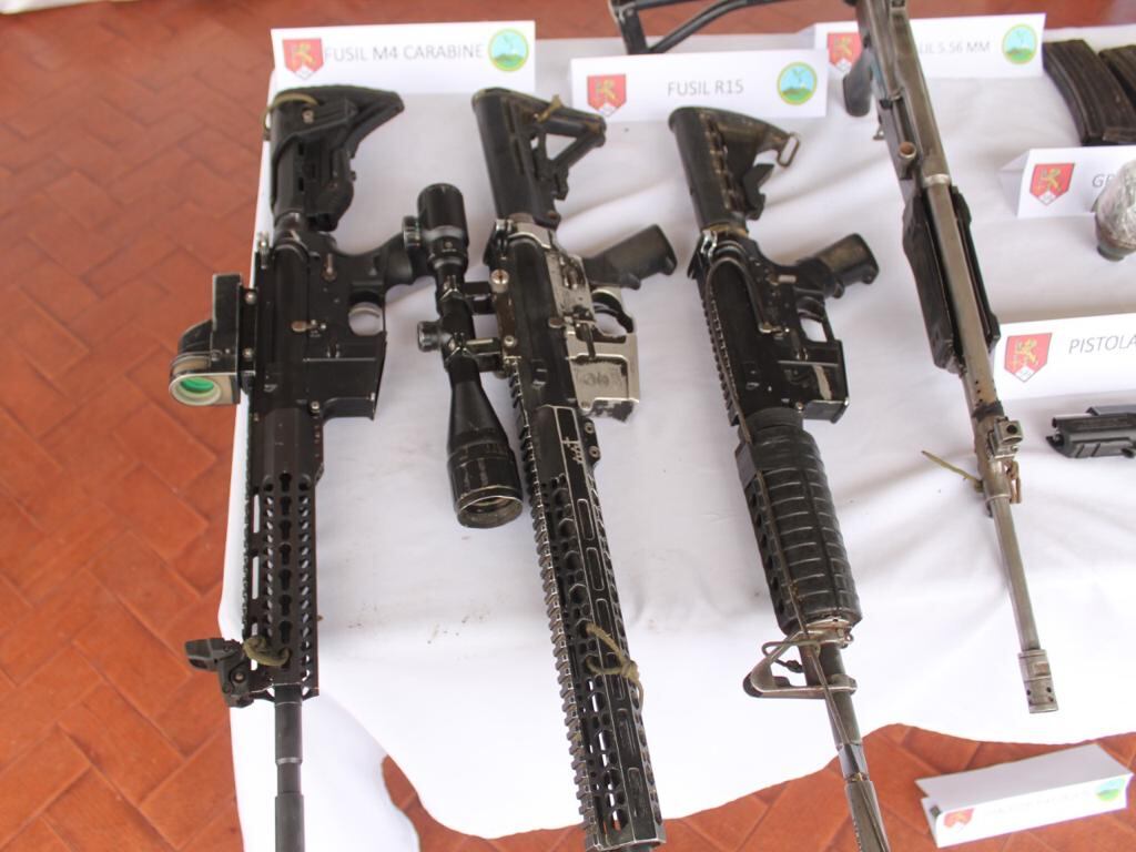 Armas de grupo criminal en el Cauca.