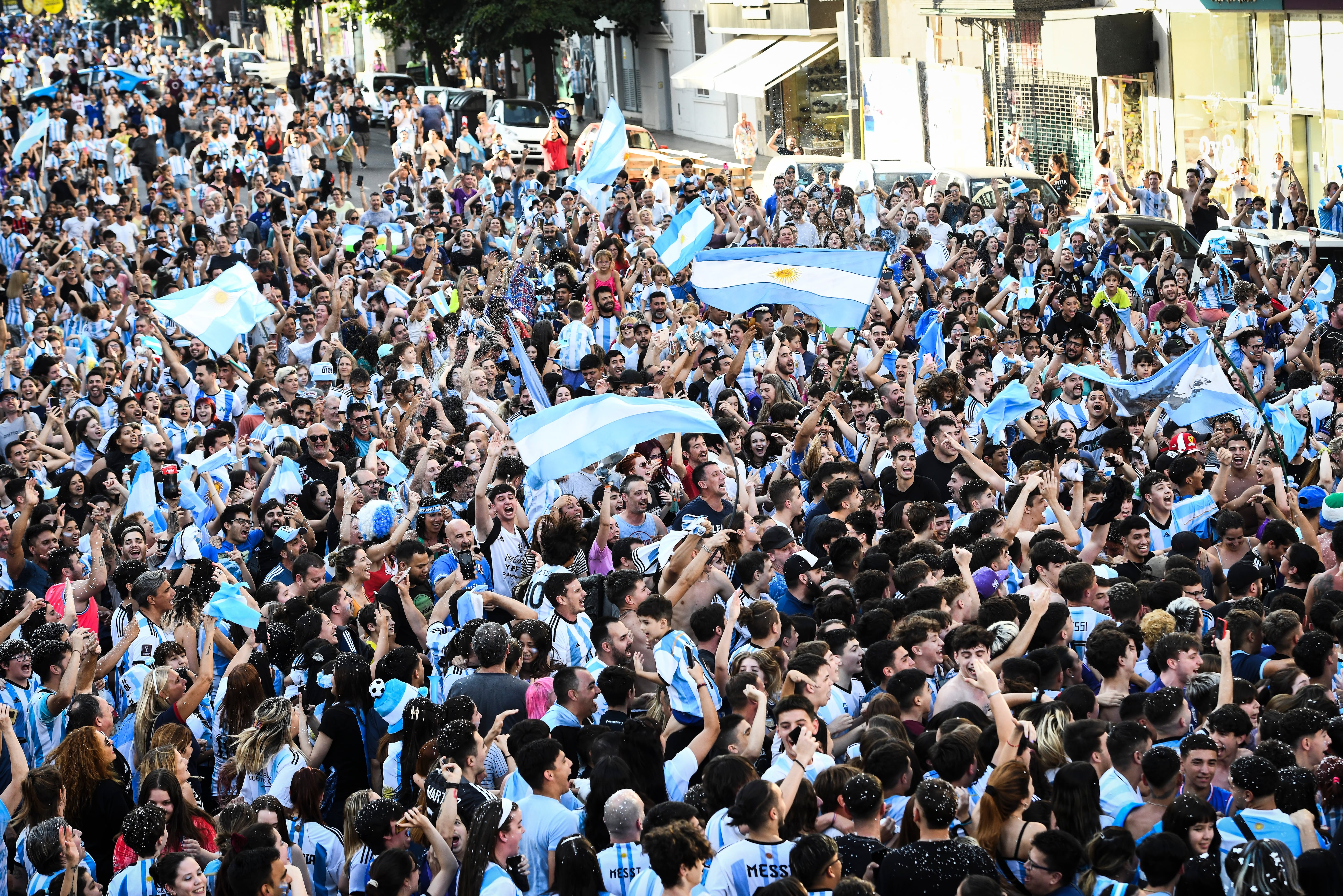 Hinchas argentinos en Buenos Aires.