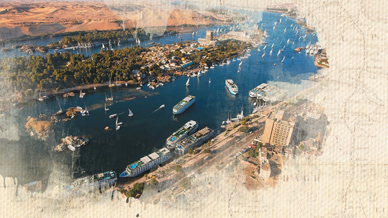 El río Nilo durante su faceta más conocida: su paso por Egipto.