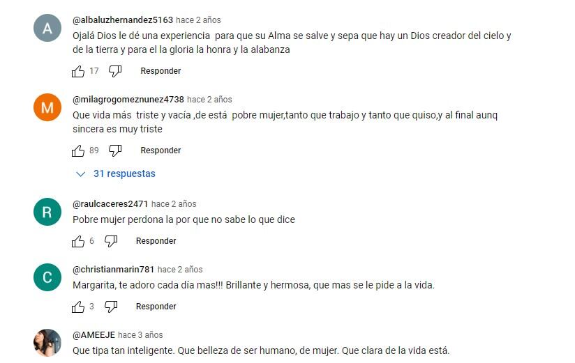 Estos fueron algunos comentarios que recibió la actriz
