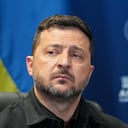 El presidente de Ucrania, Volodimir Zelenski, durante una reunión con su homólogo estadounidense Donald Trump.