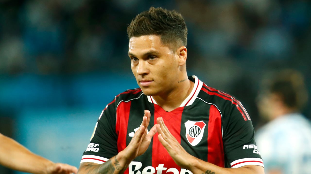 Juan Fernando Quintero tras la anotación de River ante Racing.