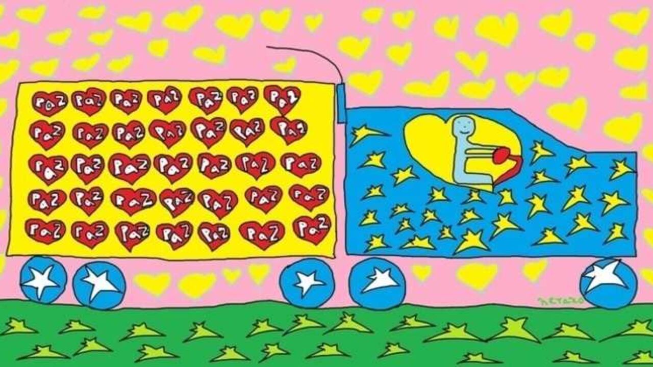 Los niños dibujan la paz.