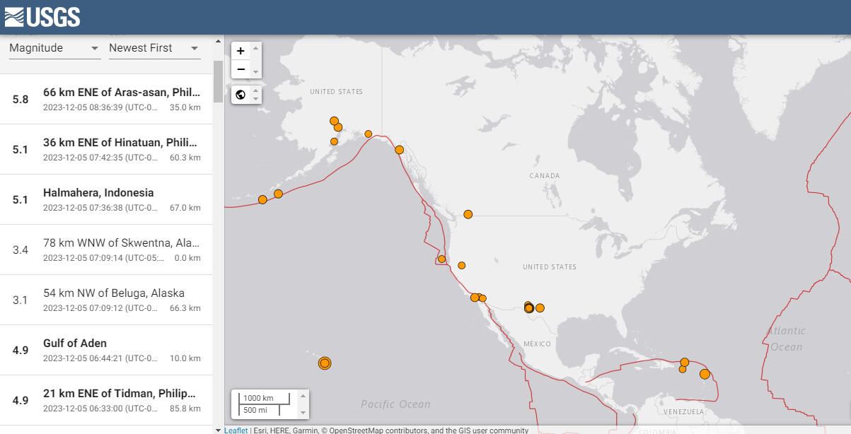 Durante la jornada se han registrado varios sismos en Estados Unidos.