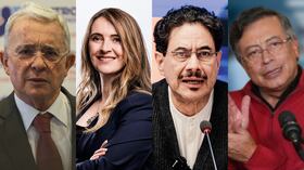 Álvaro Uribe, Paloma Valencia, Iván Cepeda, Gustavo Petro.