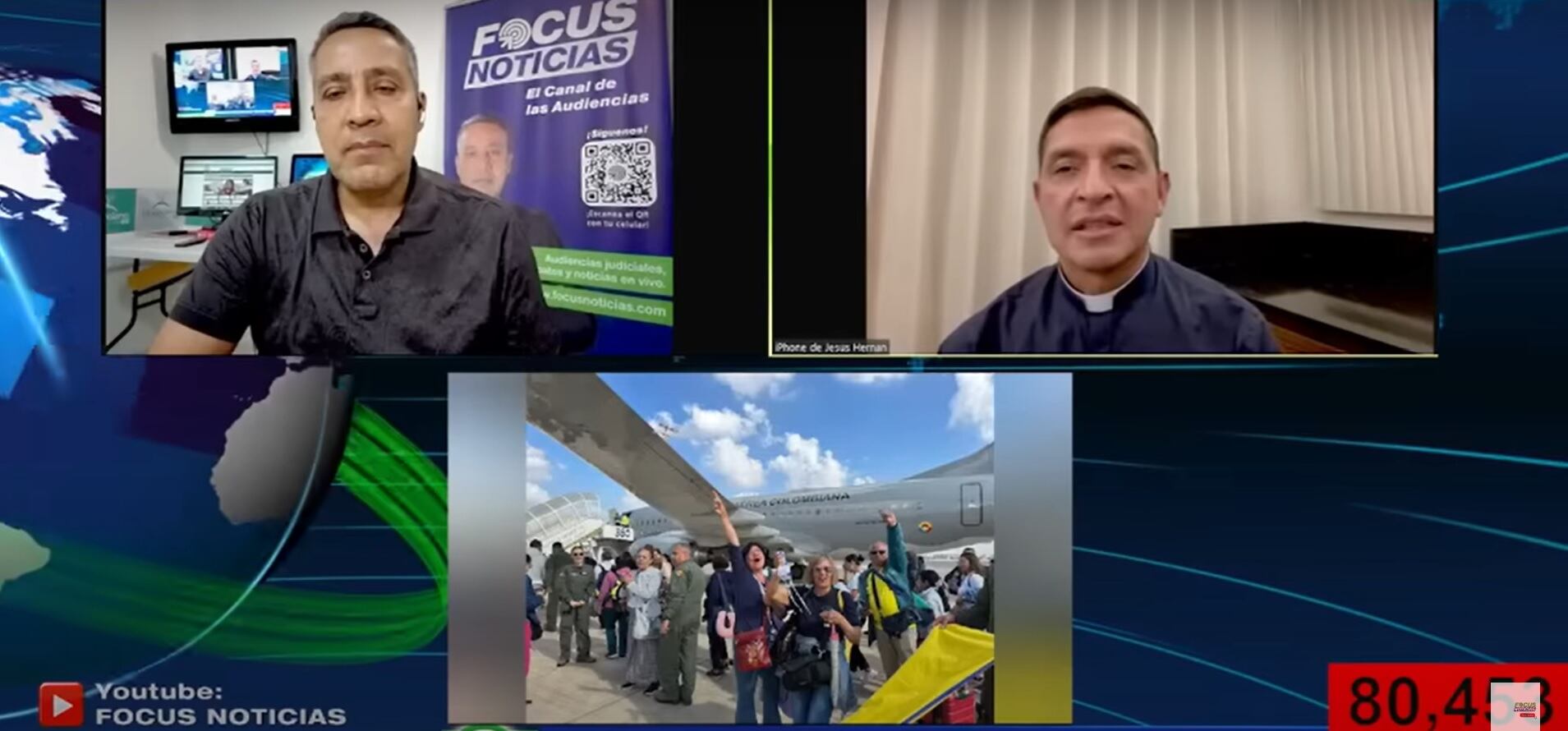 El padre Chucho dijo que no le desea esta experiencia a nadie pero seguro también de que el regreso a Colombia traerá bendiciones y el deseo por la paz para Israel, Foto: captura de YouTube