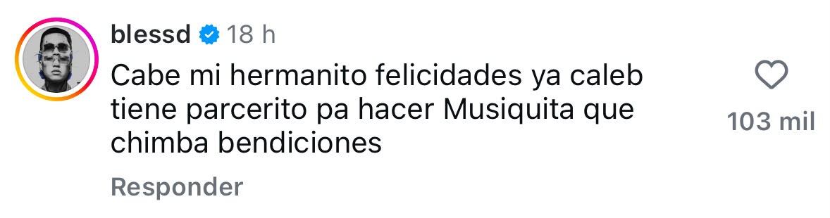 Blessd comentó el post en el que Karina García confirmó su embarazo.