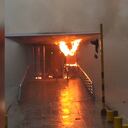 Estación incendiada en Cali