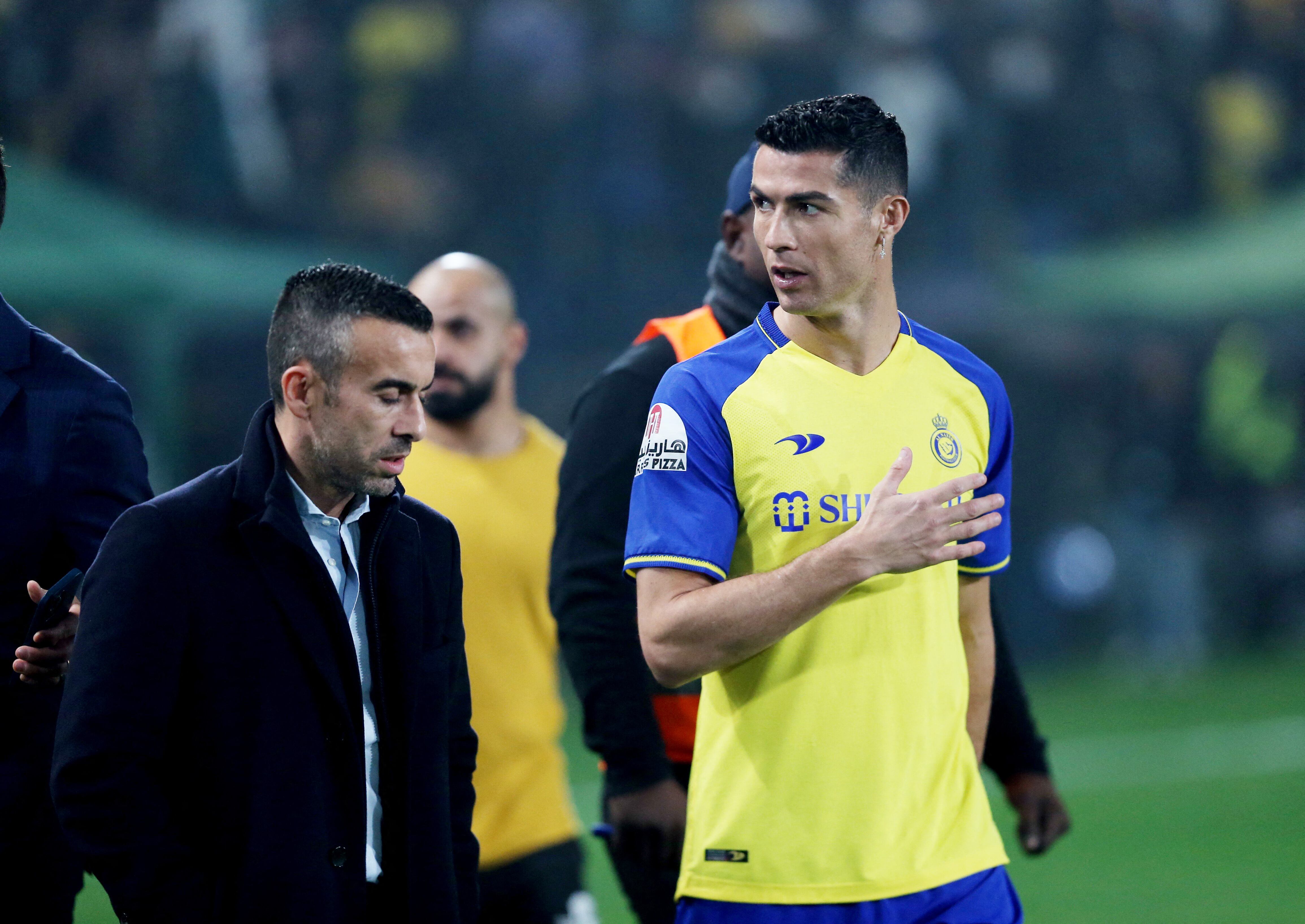 Soccer Football - Al Nassr unveil new signing Cristiano Ronaldo - Mrsool Park, Riyadh, Saudi Arabia - January 3, 2023  New Al Nassr signing Cristiano Ronaldo during his presentation REUTERS/Ahmed Yosri
