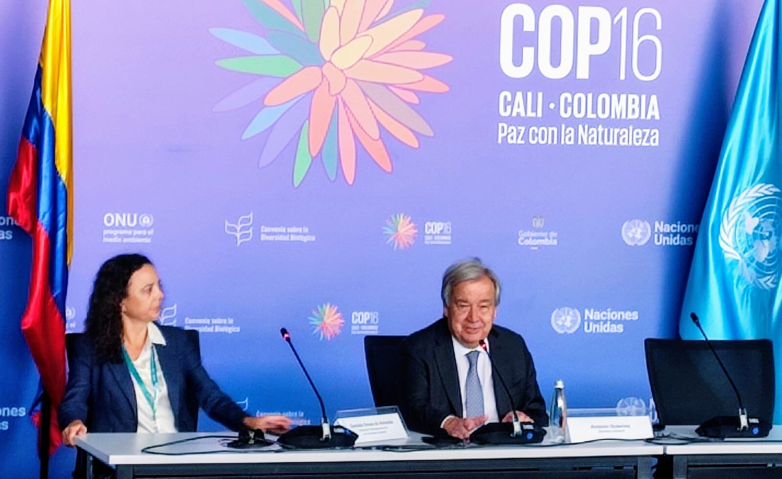 Secretario General de la ONU, António Guterres, en la COP16.