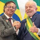 Los presidentes de Colombia, Gustavo Petro, y de Brasil, de Luiz Inácio Lula da Silva, en la posesión presidencial de Lula en Brasilia, Brasil.
