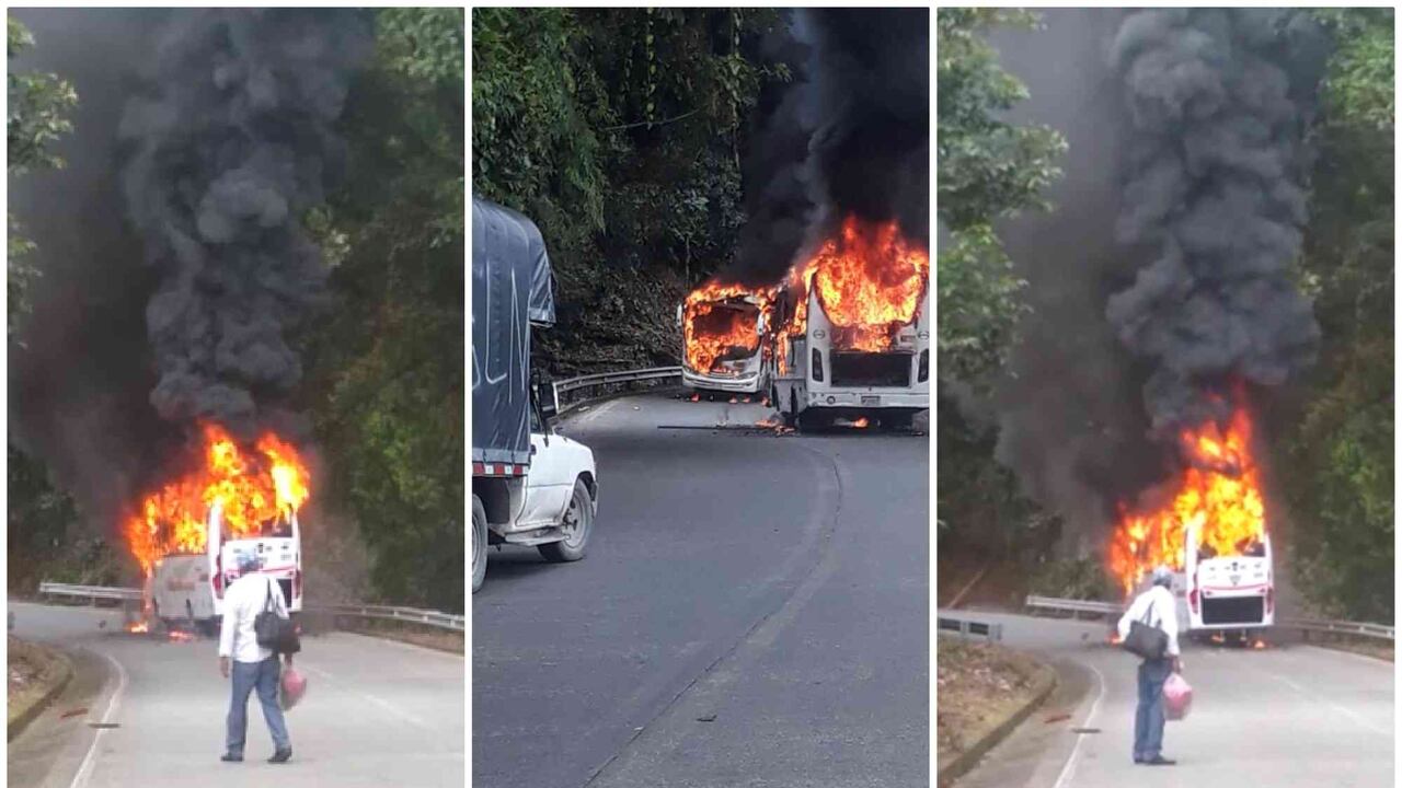 Volvieron las quemas de buses en el Chocó por cuenta del ELN.