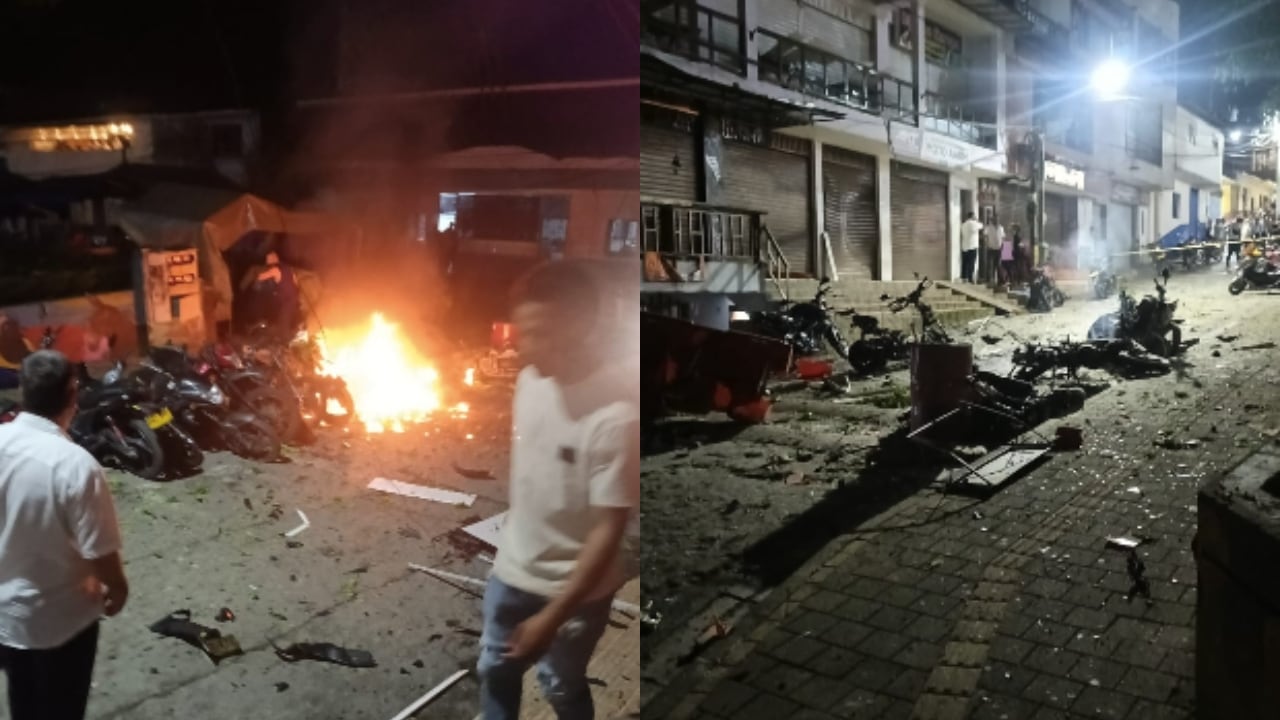 Algunos de los daños que dejó la explosión en Briceño, Antioquia.