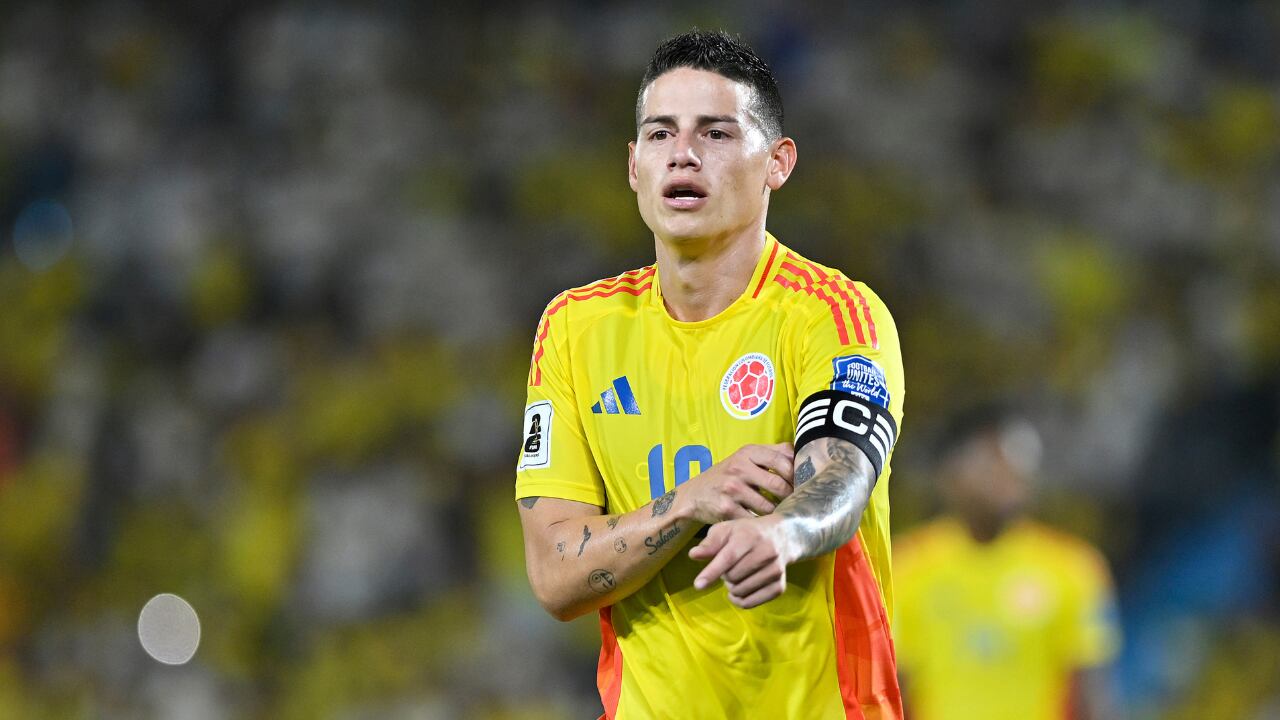 James Rodríguez en el partido Colombia vs. Paraguay por Eliminatorias Sudamericanas al 2026.