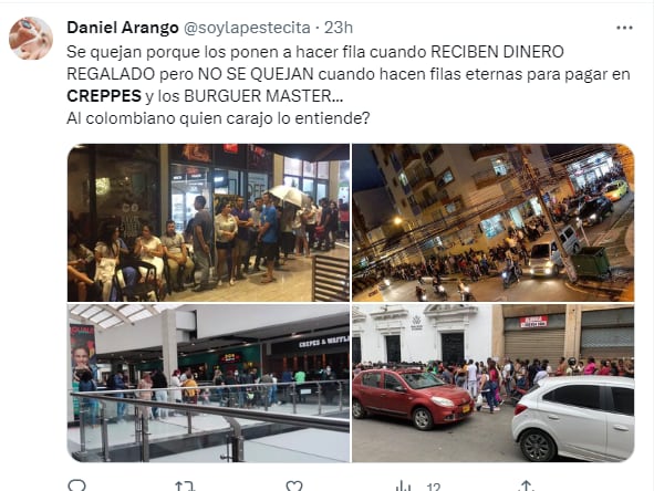 comparan filas de Creppes con las del banco agrario, para entrega de subsidio