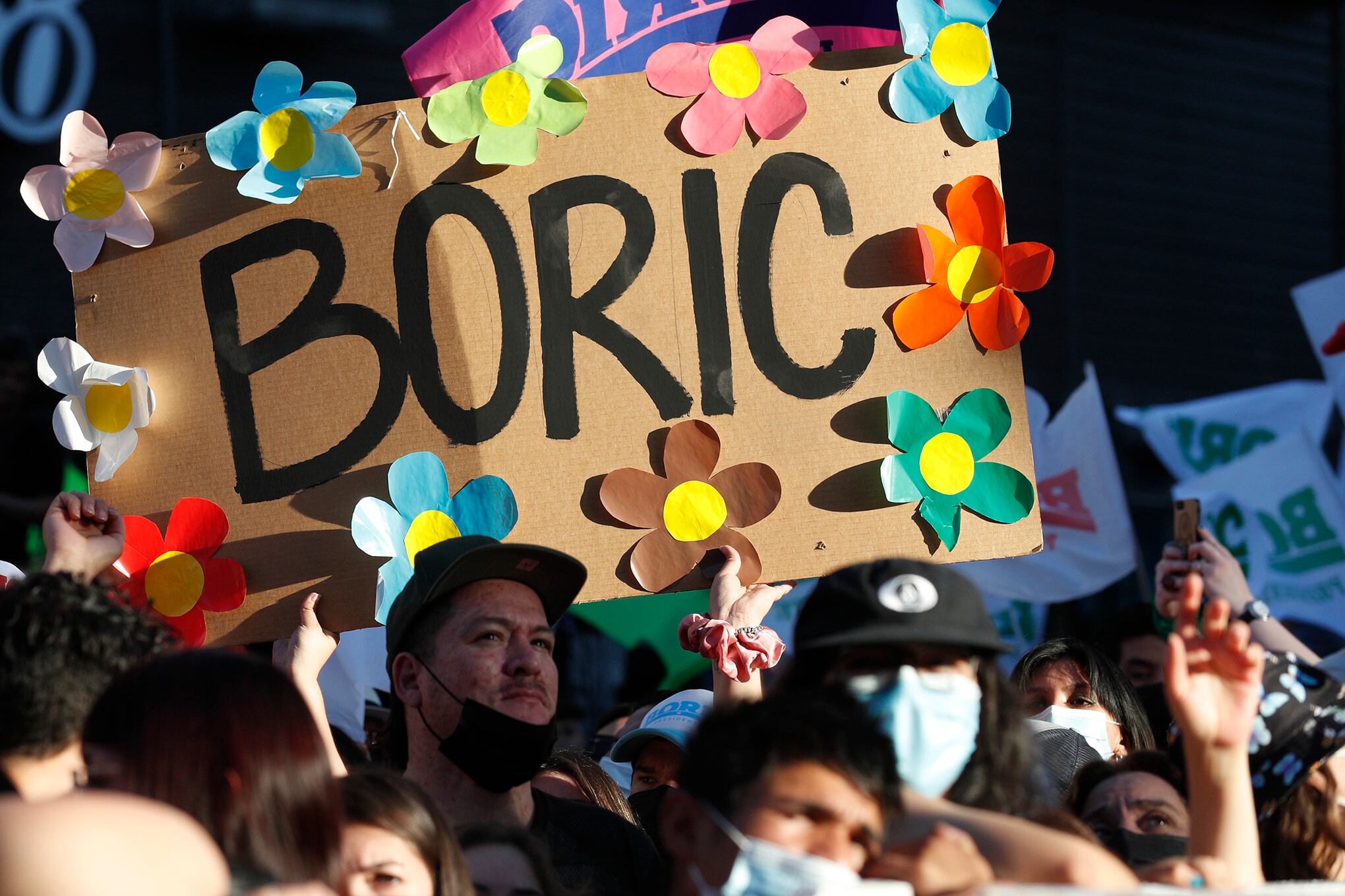 Celebración de Gabriel Boric por presidencia de Chile