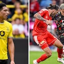 Tabla de posiciones en Bundesliga, tras la goleada de Bayern Múnich al Unión Berlín (der.).