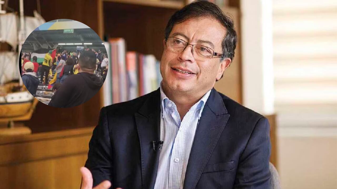 Gustavo Petro se refirió sobre los hinchas que sacaron la bandera de Palestina.