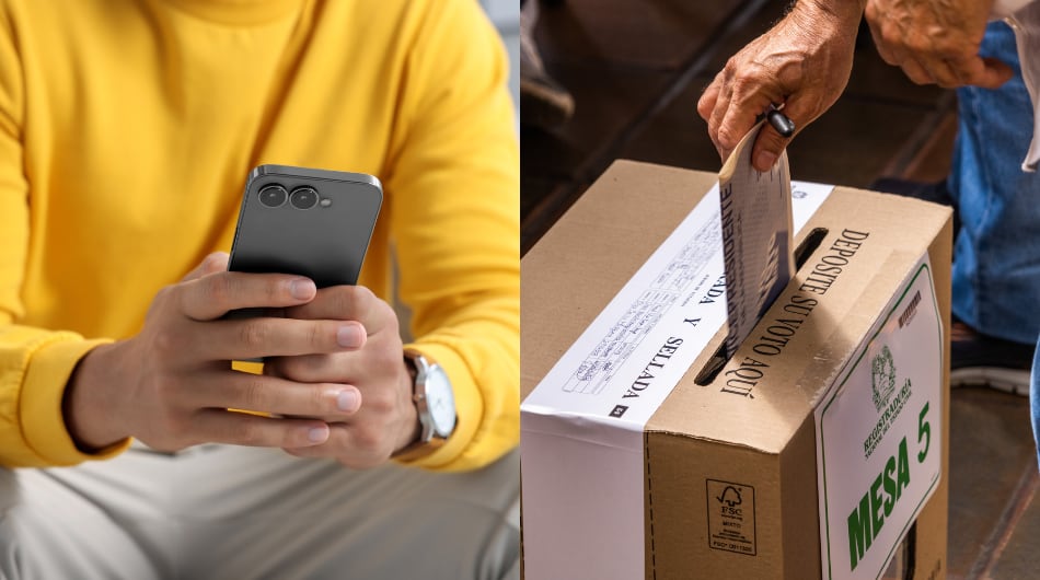 Imagen de referencia de la Registraduría y nueva aplicación digital.