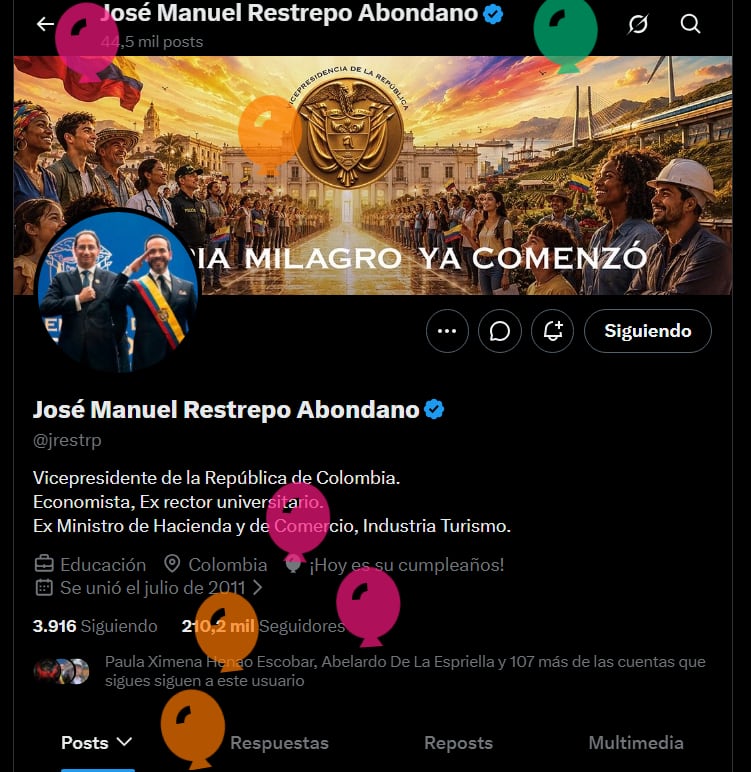 El cumpleaños de José Manuel Restrepo permitió ver uno de los detalles que X reserva para estas fechas.