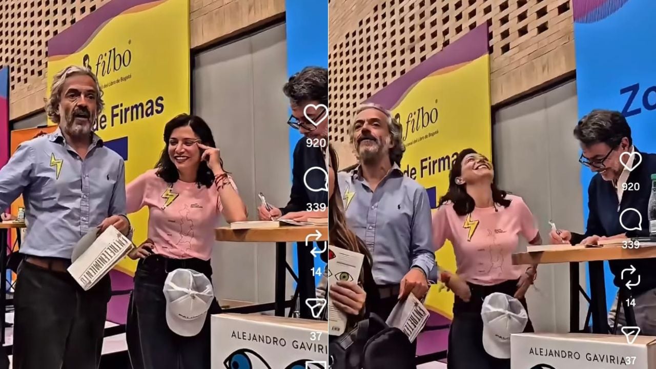 Juan Daniel Oviedo y Alejandro Gaviria en la Feria del Libro de Bogotá.