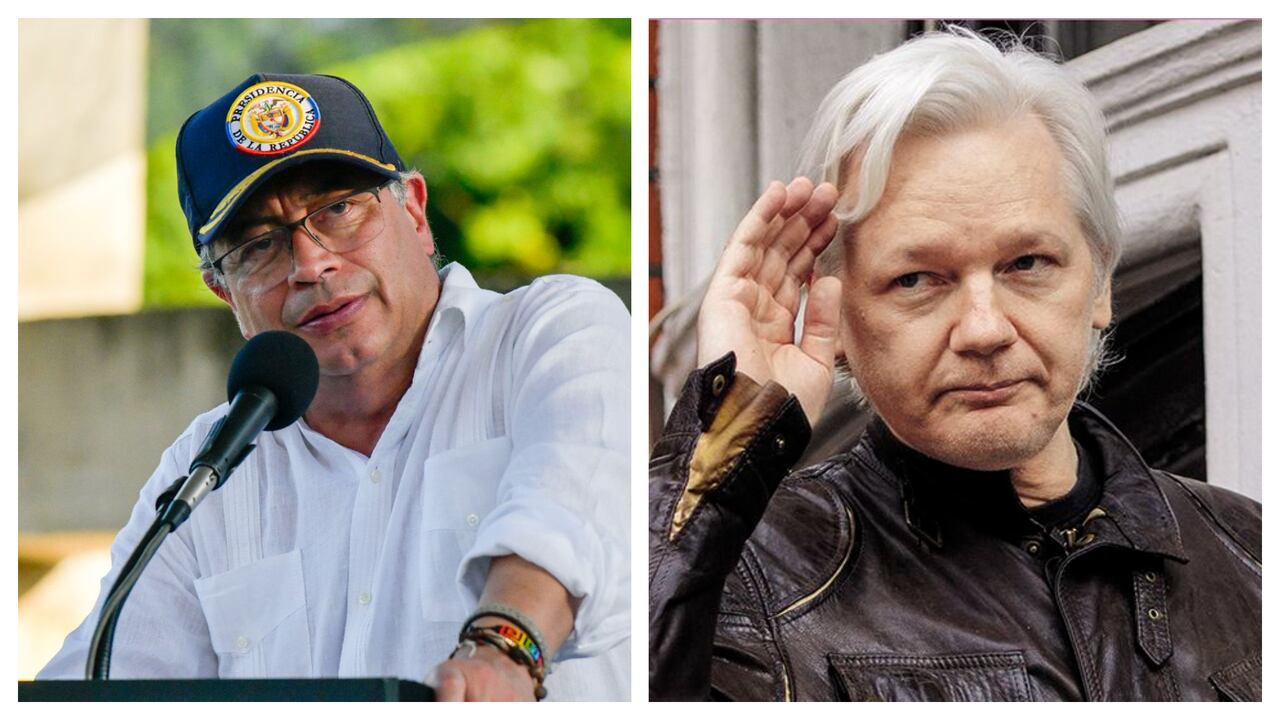 Gustavo Petro y Julian Assange.