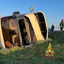 Bus con refugiados ucranianos se volcó en Italia