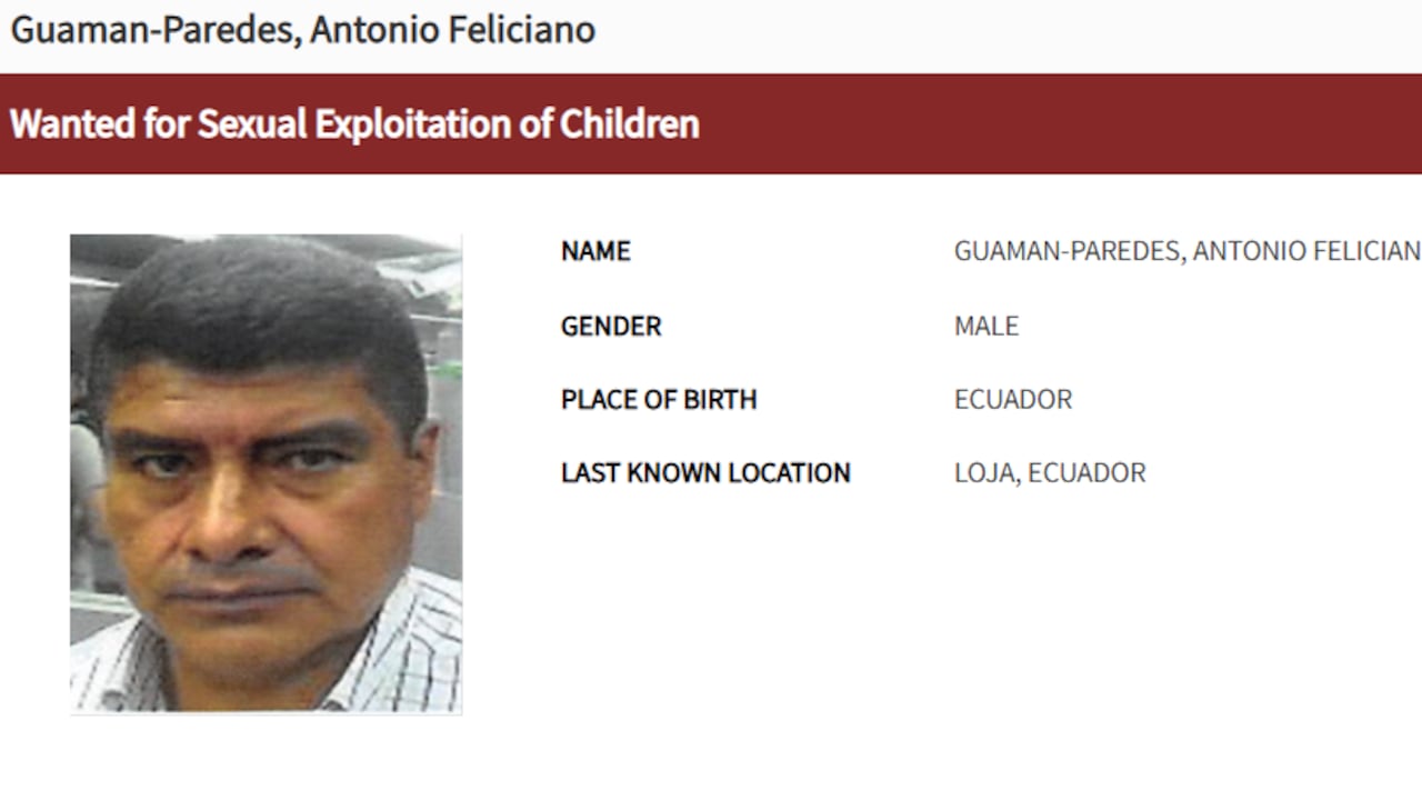Ecuatoriano entre los más buscados por presuntos delitos sexuales.