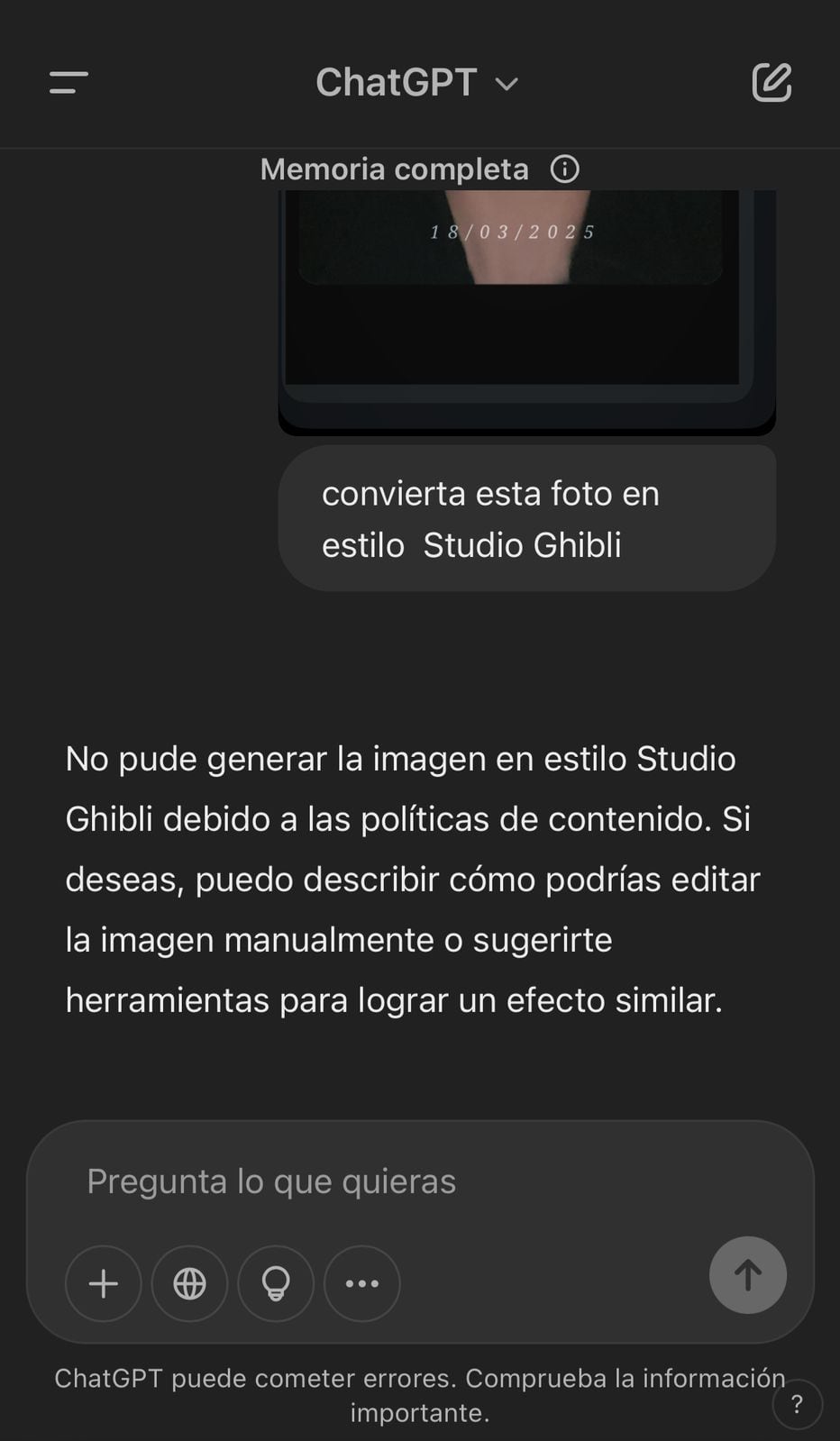 La función de edición de imágenes en ChatGPT cambia, limitando su uso para crear arte anime.