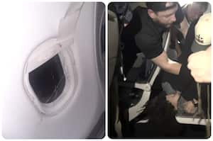 Los viajeros tuvieron que sostener al hombre para que no ocasionara un accidente