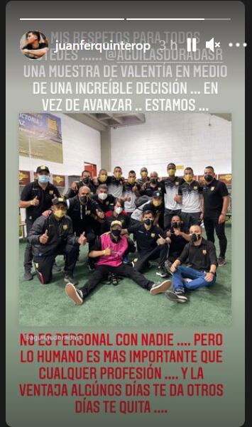 Juan Fernando Quintero a Águilas Doradas. Foto: Captura de pantalla