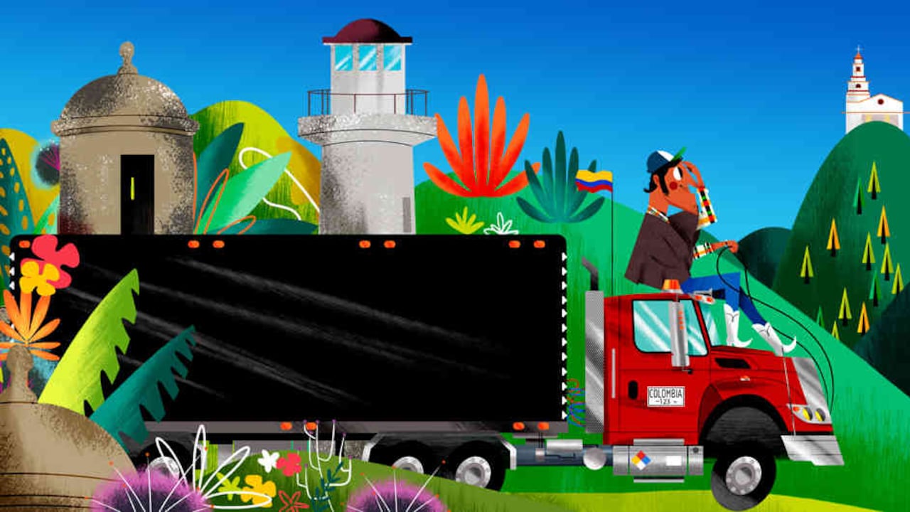 90 galones de acpm consume en promedio la tractomula International 4900, capaz de cargar 32 toneladas, que conduce Brayan desde Bogotá hasta Buenaventura.