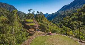 Último bloque de terrazas en el Eje Central, un sector donde, se presume, se asentaban casas ceremoniales