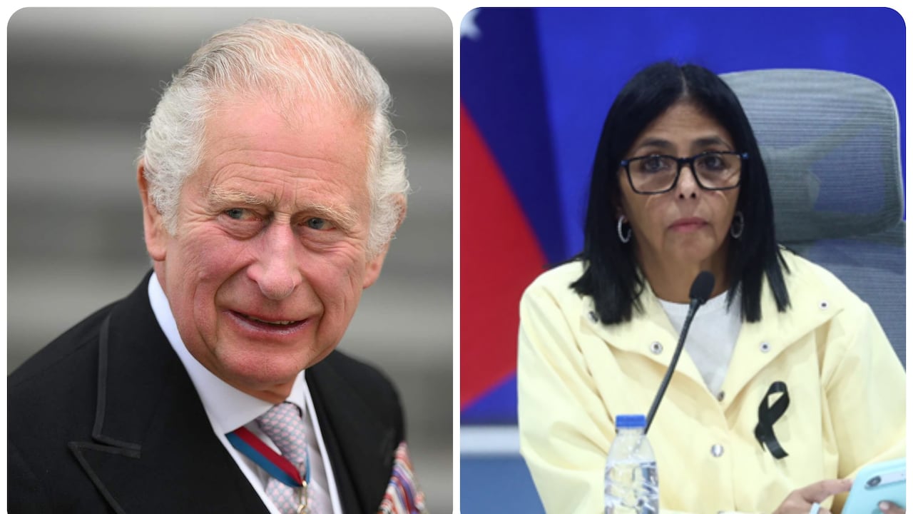 Delcy Rodríguez, presidenta de Venezuela, y el rey Carlos III del Reino Unido.
