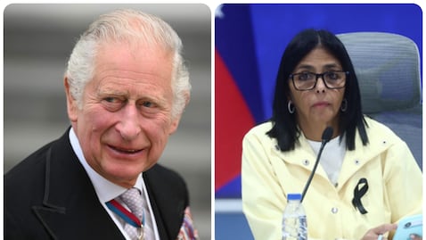 Delcy Rodríguez, presidente de Venezuela, y el rey Carlos III del Reino Unido.