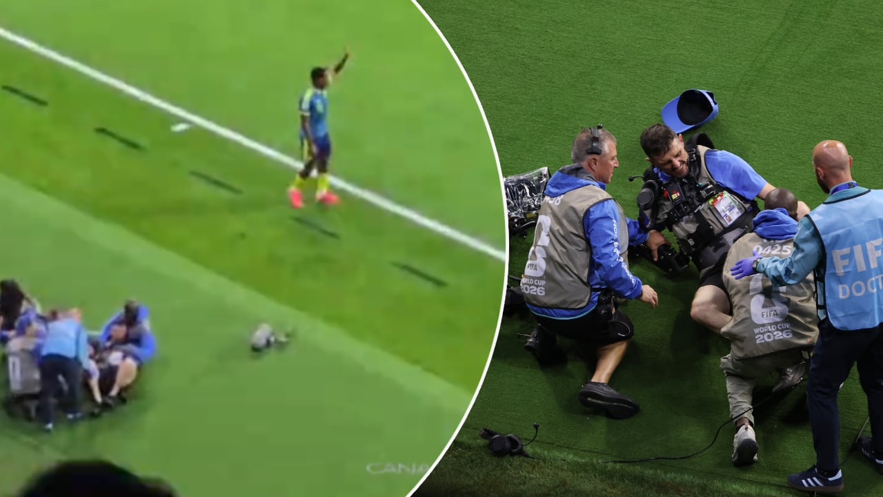 El camarógrafo fue atendido por los servicios médicos de la FIFA.
