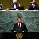 El presidente de Brasil, Jair Bolsonaro, ofreció este martes en la Asamblea General de la ONU “abrir sus puertas” a los religiosos católicos que “sufren persecución” por el régimen de Daniel Ortega en Nicaragua. Anna Moneymaker/Getty Images/AFP (Photo by Anna Moneymaker / GETTY IMAGES NORTH AMERICA / Getty Images via AFP)