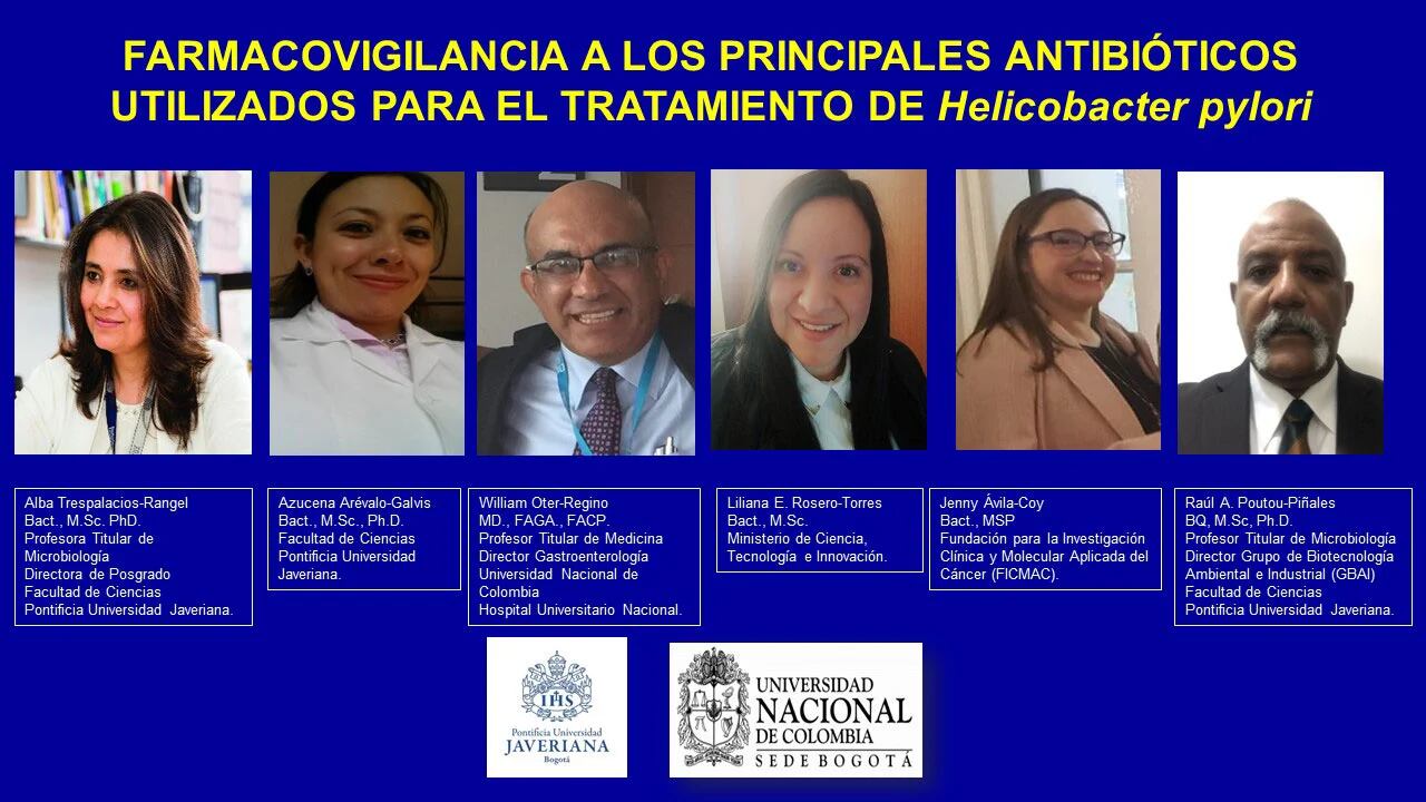 Investigadores de Colombia que desarrollaron el estudio ‘Farmacovigilancia a los principales antibióticos utilizados en las terapias de erradicación de Helicobacter pylori’.