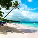 Vista sobre la playa paradisíaca de playa blanca en la isla de Barú junto a Cartagena, Colombia. Foto de alta calidad