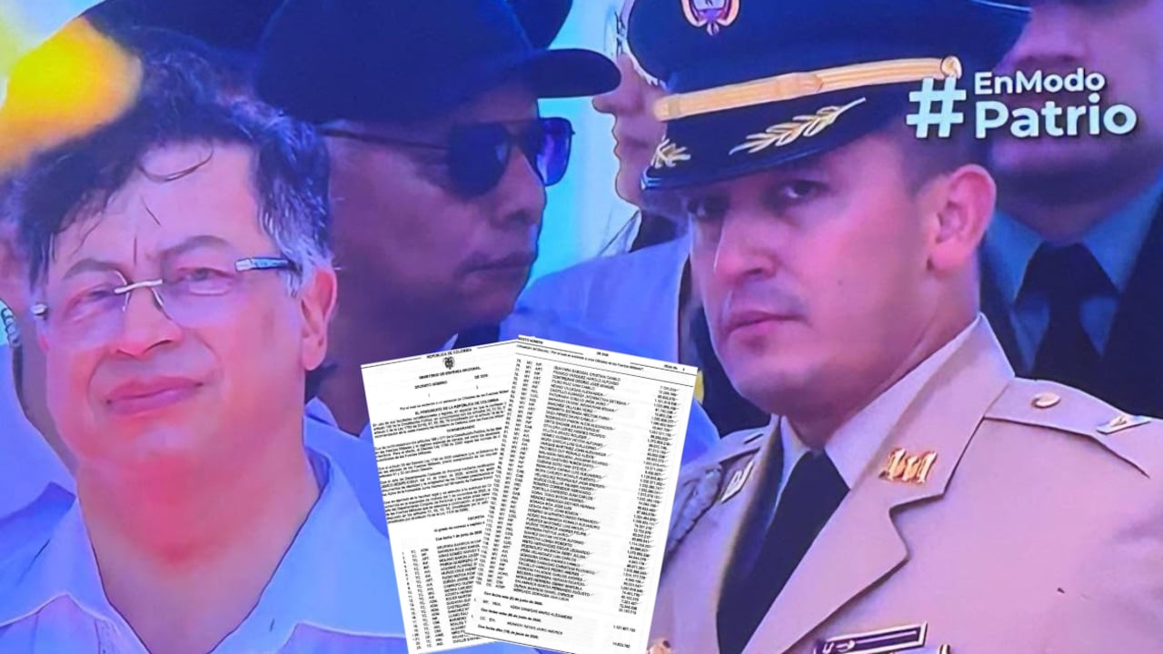El presidente Gustavo Petro y el hoy teniente coronel, Sammy Rodríguez, quien fue su edecán.