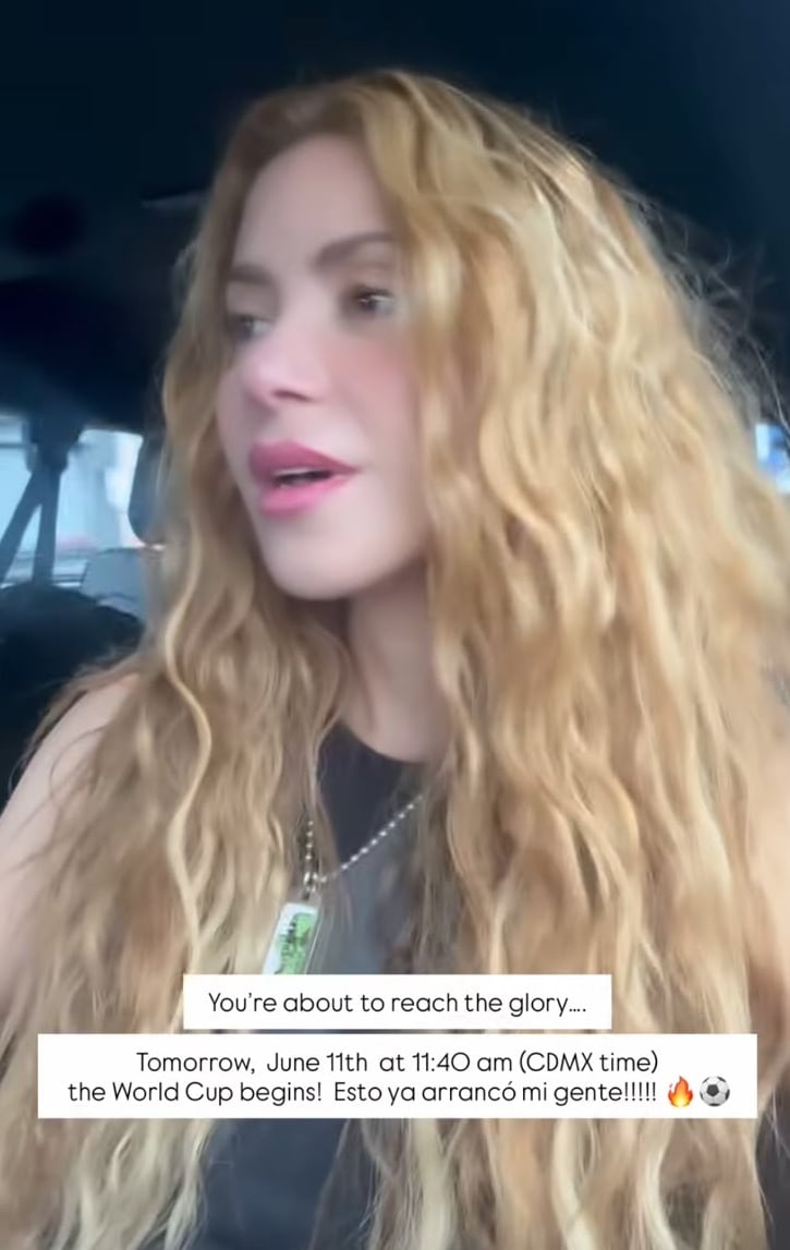 Shakira en sus historias de Instagram