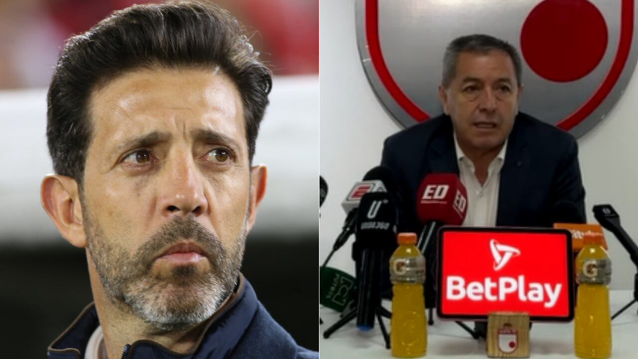 Jorge Bava y Eduardo Méndez, técnico y presidente de Independiente Santa Fe
