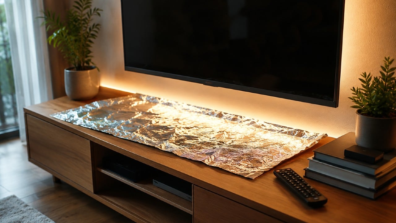 Estas son las funciones de colocar papel aluminio debajo del televisor.