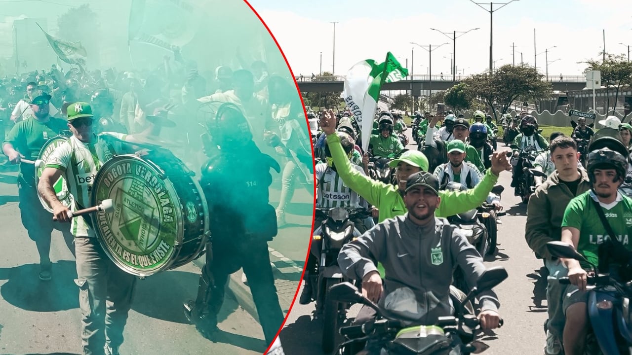 Hinchas de Atlético Nacional en Bogotá