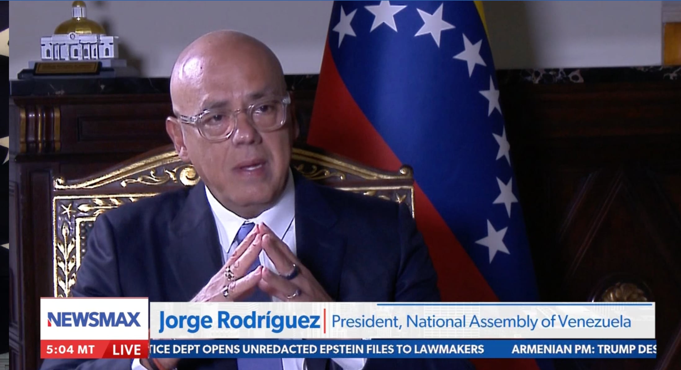 Jorge Rodríguez en entrevista con NewsMax