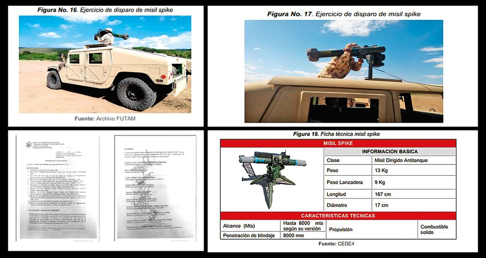  Las imágenes son del informe secreto del Ejército, en poder de SEMANA, en el que se advierte que este año más de 80 misiles Spike podrían quedar fuera de servicio debido a falta de mantenimiento. 